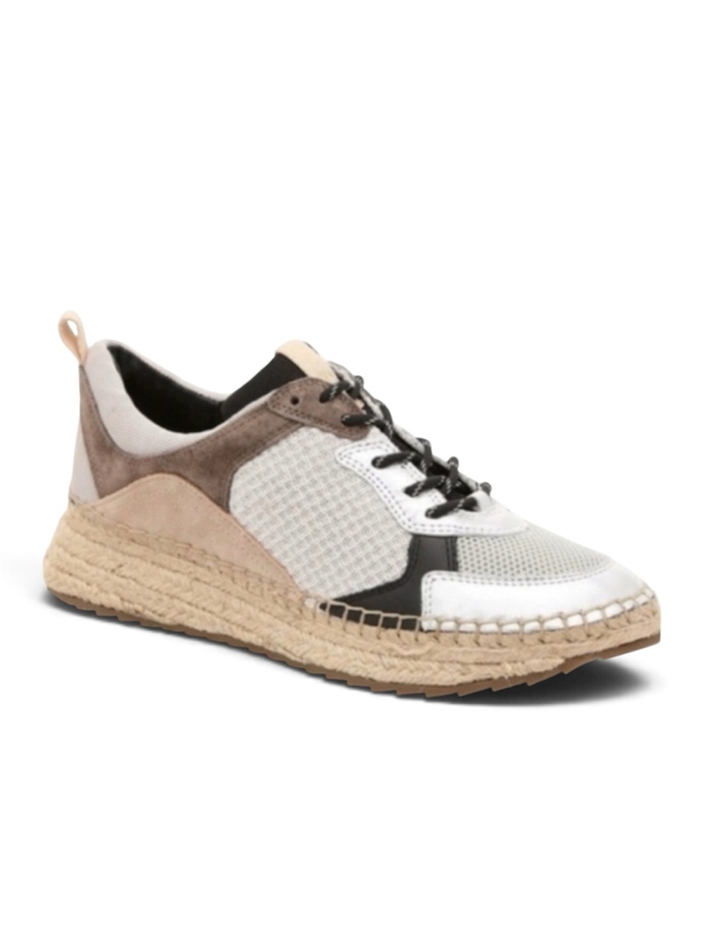 Marc Fisher Janette 4 Silver Metallic Leather Espadrille Sneaker Women’s Sz 10